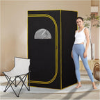 Portable Infrared Sauna, Full Size Personal Home Sauna Spa for Relaxation, Dry Heart Sauna Tent with Heating Foot Pad & Fortable Chair (L 31.5" x H 31.5" x H 62.9")