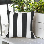 LVTXIII Indoor Outdoor Pillow Covers, Covers ONLY Patio Accent Square Toss Pillow Cushion Case 18" x 18" Pack of 2 for Sofa Couch Patio Furniture Decoration – Cabana Black