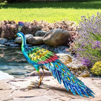 chisheen Peacock Statue Garden Decor Metal Peacock Yard Art Lawn Decoration Outdoor Sculpture Housewarming Birthday Gifts for Women,Mom,Grandma