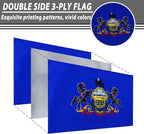 FLAGWIN Pennsylvania Flag 3x5 FT - 3 Ply Double Sided Polyester Pennsylvania State Flag with Brass Grommets - Vivid Color and Fade Proof State of Pennsylvania Flags 3x5 Outdoor