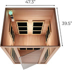 JNH Lifestyles 2-Person Ensi Cedar Home Infrared Sauna Ultra-Low EMF with Red Light Therapy – Indoor Personal Wellness Spa for House and Gym