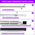 LED Grow Light Strips, Full Spectrum 3500K Plant Growing Lights for Indoor Plants, Plant Lamp for Hydroponics Succulent with 3/9/12H Timer, 10 Dimmable Levels, 3 Head 13 Inches (2 Strip 3 Pack)