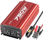POTEK 750W Power Inverter DC 12V to AC 115V Car Converter with 2A USB Charging Port