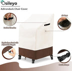 Stackable Patio Chair Covers Waterproof Patio Furniture Covers, 28 W x 36 D x 47 H InchesFits for 4-6 Stackable Dining Chairs 2 Pack (Beige & Brown)