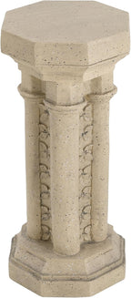 Decorative Roman Column Pedestal Column Plant Stand, Vintage European Style Classical Garden Pillar, Indoor Outdoor Decor, Pedestal Columns Plants Standing for Entryway Garden Yard Home (Sand/23.25"H)