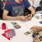 AFIING MTG Deck Box for Commander Display,Card Deck Box Fits 60+ Double Sleeved Cards or 100+single sleeved cards, Magic Commander TCG Card Storage Box with 2 Dividers,Dice Bag(Red/White)