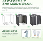 6 x 4 FT Outdoor Storage Shed with Floor Base & Lockable Hinge Door,Metal Garden Shed W/Sloped Roof,for Backyard Patio Lawn,Gray