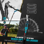 2-in-1 Cordless Pole Saw & 8'' Mini Chainsaw,Forest Ranger Approved Electric Handheld Chain Saw with 2× 21V 4.0Ah Rechargeable Batterie&Charger, Auto Oiling Multi-Angle,Max 16Ft Saw for Tree Trimming
