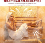 Indoor Steam Sauna 2 Person, Canadian Hemlock Saunas, 6KW Harvia Heater, 220V, Left Door(120-195℉) with Himalayan Salt Panel and LCD Touch Control Panel