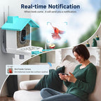 Smart Bird Feeder with Camera, 2K HD Smart Bird House with Camera,Solar Powered,Instant Arrival Alerts,AI Identify Birds Species,SD/Cloud Storage,Ideal Gift for Bird Lovers,Dad,Mom(2.4G WiFi Only