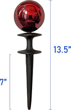 Lulu Decor, Garden Red Gazing Ball Hose Guide, Set of 2. Strong and Decorative Hose Guide that Protects Your Plants and Provides Elegance to Your Garden