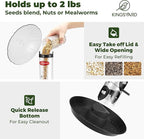 Kingsyard Metal Bird Feeders for Outdoors Hanging, Wild Bird Feeder for Finch Cardinal, Large Tray and Rainproof Dome, 2 lbs Seeds Capacity (Black)