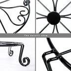 2 packs 12" Black Metal Plant Stands Heavy Duty Plants Holder Outdoor Indoor, Round Wrought Iron Sturdy Flower Planter Pot Stand, Corner Gardening Inside Potted Plant Risers - 12Inches
