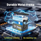 Wattcycle 12V 314Ah LiFePO4 Mini Lithium Battery with Bluetooth 5.0, Built-in Metal Frame 200Ah BMS, 4.01kWh Energy, Upgraded Aluminum Cooling Fins, 12v 300ah + Lifepo4 Lithium Batterys