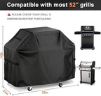 LBTING Grill Cover, 52-inch Heavy Duty 300D Oxford Waterproof Windproof UV Resistant BBQ Gas Grill Cover for Outdoor Barbecue Fit Most Brands Weber, Brinkmann, Char Broil, Holland