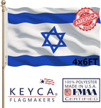 Israeli Flags 4x6 FT Made in The USA-Heavy Duty Vibrant Colors Double Sided Israeli National Flag Flag with 2 brass grommets for Home/Company/Indoor Outdoor Decoration