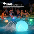 FUYO Floating Pool Lights, IP66 Water-Resistant LED Ball Mood Lamp with APP & Remote, Color-Changing Smart Night Light for Pool, Garden, Patio, Party, Indoor/Outdoor Decor (8-inch)