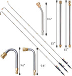 Hourleey 9 Pack Pressure Washer Extension Wand Upgrade Power Washer Lance with 6 Nozzle Tips, 30°,90°,120° Curved Rod, 1/4" Quick Connect, 4000 PSI