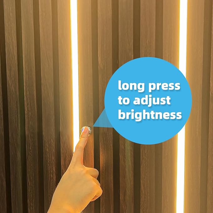 Art3d LED Recessed Lighting Kit - 6pcs Self-adhesive White LED Light with Smart Switch, 3000k Touching Switch Light for Wood Slat Wall Panels, Headboards, Stairs, Home decor, Under Cabinet Strip Light