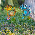 Solar Outdoor Garden Lights,27.4''H Solar Dog Statues Outdoor Lights,Waterproof Solar Decorative Garden Stakes for Lawn Patio Pathway, Solar Lights for Outside for Mom,Women,Dog Lovers