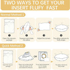 OKBA Throw Pillows Insert Set of 2, with 100% Cotton Cover, Bed and Couch - Indoor Hotel Decorative Pillows, 12x20 in White Pillows Inserts