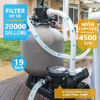 XtremepowerUS 19" Sand Filter 1.5HP Pump 4500 GPH Swimming Pumps System & Filters Combo Set Multi-Port Valve, for Domestic and Commercial Pools