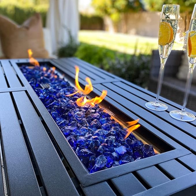 Sophia & William Patio Furniture Sets with 45" Gas Fire Pit Table for 7 Outdoor Conversation Sets 6 Pcs, 2 x Swivel Cushioned Sofa Chairs, 1x3-Seat Sofa, 2xOttomans for Backyard Poolside Grey