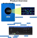 6000W Hybrid Solar Inverter 48V DC to 220V AC, Pure Sine Wave, Built-in 120A MPPT Controller, 99.9% Efficiency, Solar & Generator Input, Dustproof, for Home Backup RV Off-Grid