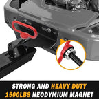 Magnetic Hitch Pin, Lawn Mower Trailer Hitch Pins 1/2 Inch - Strong Heavy Duty Magnet Trailer Gate Pin for Mowers, Lawn Tractors, Towing Cargo, ATV - Simple One Handed Hook On & Off（Red）