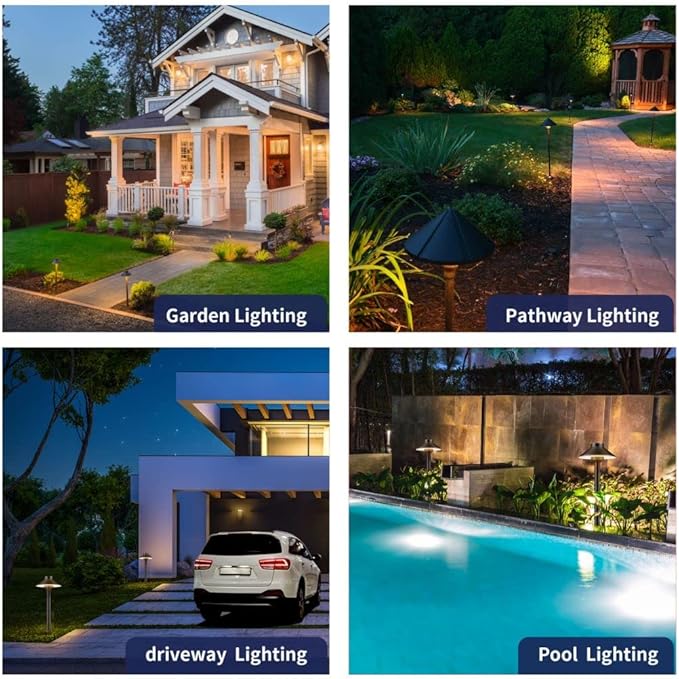 Gardenreet Brass Low Voltage Landscape Path Lights(6 Pack) Kit 12V LED with Low Voltage Transformer 150W and Mechanical Timer and 100FT Wire and 30Pack Connectors for Outdoor Yard Patio Driveway