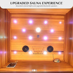 Outdoor Infrared Sauna 2 Person,Luxury Waterproof Red Cedar Sauna, All-in-One, No Setup, No Assembly, 6 Heating Panels, Light Strip, 1950W 120V app Control, Plug & Play Home Spa(0-149℉)