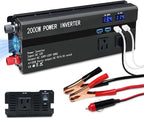Car Power Inverters 2000W Inverter - 12v DC to 110v AC Converter with 3 AC Outlets 4 USB Port DC 5V/4.8A,Power Inverter 2000w,Car Power Converter for Truck/Home/Vehicles/Laptop Trip