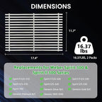 J&YNBBQ 17.4" 9mm Stainless Steel Grill Grates Replacement for Weber Spirit 300 & GS4 Spirit II 300 Series –, Fits E310, E320, E330, S310, S320, S330, Replaces Weber 7639, 7638, 7527 (2 Pack)