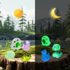 Luminous Mini Resin Animals 220 Pcs Glow in Dark to Hide Tiny Resin Animals Figurines Mini Ducks Mushroom Dinosaurs for DIY Garden Miniatures Fairy Garden Accessories
