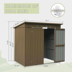 6x4ft Outdoor Storage Shed, Metal Tool Shed with Lockable Double Door and Sloping Roof, Galvanized Steel Garden Bike Storage for Backyard Lawn