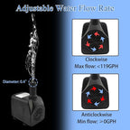 SAC SMARTEN ARTS Submersible Water Pump - Quiet, 119GPH, 10W, 12V, 3.6ft Lift for Aquariums, Fountains, Ponds, Hydroponic Systems