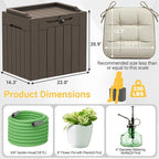 Greesum 31 Gallon Resin Deck Box Large Outdoor Storage for Patio Furniture, Garden Tools, Pool Supplies, Weatherproof and UV Resistant, Lockable, Dark Brown