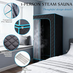 Sauna,Portable Steam Sauna,Fold-able Wet Sauna Tent Set with 2.5L 1500W Steamer,Full Size Home Sauna,with Folding Chair,Remote Control,Blue Sauna for Gym,Pilates,Garage,Hot Tub