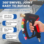 DUSICHIN Short Pressure Washer Wand High Spray Swivel Gun 7 Nozzle Tips 4000 PSI, Pressure Washer Attachment 1/4" Quick Connector Outlet,M22-14mm M22-15mm 3/8" Fitting, Not for Garden Hose DUS2911