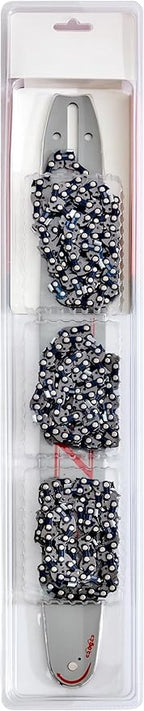 KAKEI 14 Inch Chainsaw Bar& Chain Combo - 3/8" LP Pitch, .050" Gauge, 52 Drive Links Fits Husqvarna 120, Echo CS-310, Ryobi RY3714& More (3 Chains+ 1 Bar)