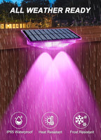 Solar Fence Lights, Fence Light Solar Powered with 6 RGB Colors/Warm White/Cool White, Dusk to Dawn Deck Lights Waterproof, Bright Solar Outdoor Light for Backyard, Outside, Wall, Step(4 Packs)