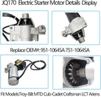 951-10645A Electric Starter/Motor 751-10645 951-10645B Compatible with Ariens/Troy-Bilt/MTD/Cub-Cadet/Craftsman/Toro/Husqvarna/LCT Snowblower 208cc 254cc Engine