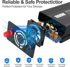 PiSFAU 1000w Inverter 12V to 110V, Power Inverter for Vehicles 1000 watts, Dc to AC Converter with 65W USB-C Inverter Charger for Road Strip, Camping, Emergency