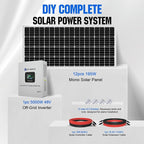 ECO-WORTHY 9.36KWH 2340 48V Solar Power System Kit Off Grid Solar Panel Kit with 5000W 48V All-in-One Off-Grid Charge Inverter and 12pcs 195W Mono Solar Panel and Z Mounting Brackets.Plug and Play