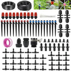 100-FT Irrigation Kit for Garden Greenhouse Automatic Micro Drip Irrigation Kit 90 PCS DIY Automatic Garden Greenhouse, Flower Bed, Terrace, Lawn Irrigation Equipment Set