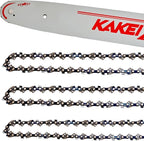 KAKEI 14 Inch Chainsaw Bar& Chain Combo - 3/8" LP Pitch, .050" Gauge, 52 Drive Links Fits Husqvarna 120, Echo CS-310, Ryobi RY3714& More (3 Chains+ 1 Bar)