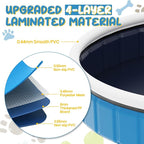 97in Extra Large Foldable Dog Pool, Big Portable Hard Plastic Swimming Pool for Kids, Dogs and Pets Collapsible Dog Bath Tub for Outdoor Backyard, 97" x 13"