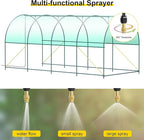 Greenhouse, 15’x7’x7’ Upgraded Walk-in Greenhouse with Spraying System, Heavy Duty Tunnel Green House with 6 Ventilated Mesh Windows & Zippered Roll-up Door, Large Plant Garden Hot House Outdoor