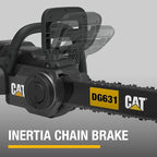 Caterpillar DG631 60V Brushless 18” Chainsaw, Battery Chainsaw with Chain Brake for Safety, Electric Chainsaw Cordless with Tool-Free Chain Tensioning – Battery & Charger Included