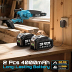 Mini Chainsaw Cordless Battery Powered: 8 inch & 6 inch Electric Chain Saw with 2 Pack 4000mA Batteries, Handheld Saw for Trees Branches Trimming Wood Cutting, Gardening Tools for Dad Husband Men